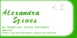 alexandra szives business card